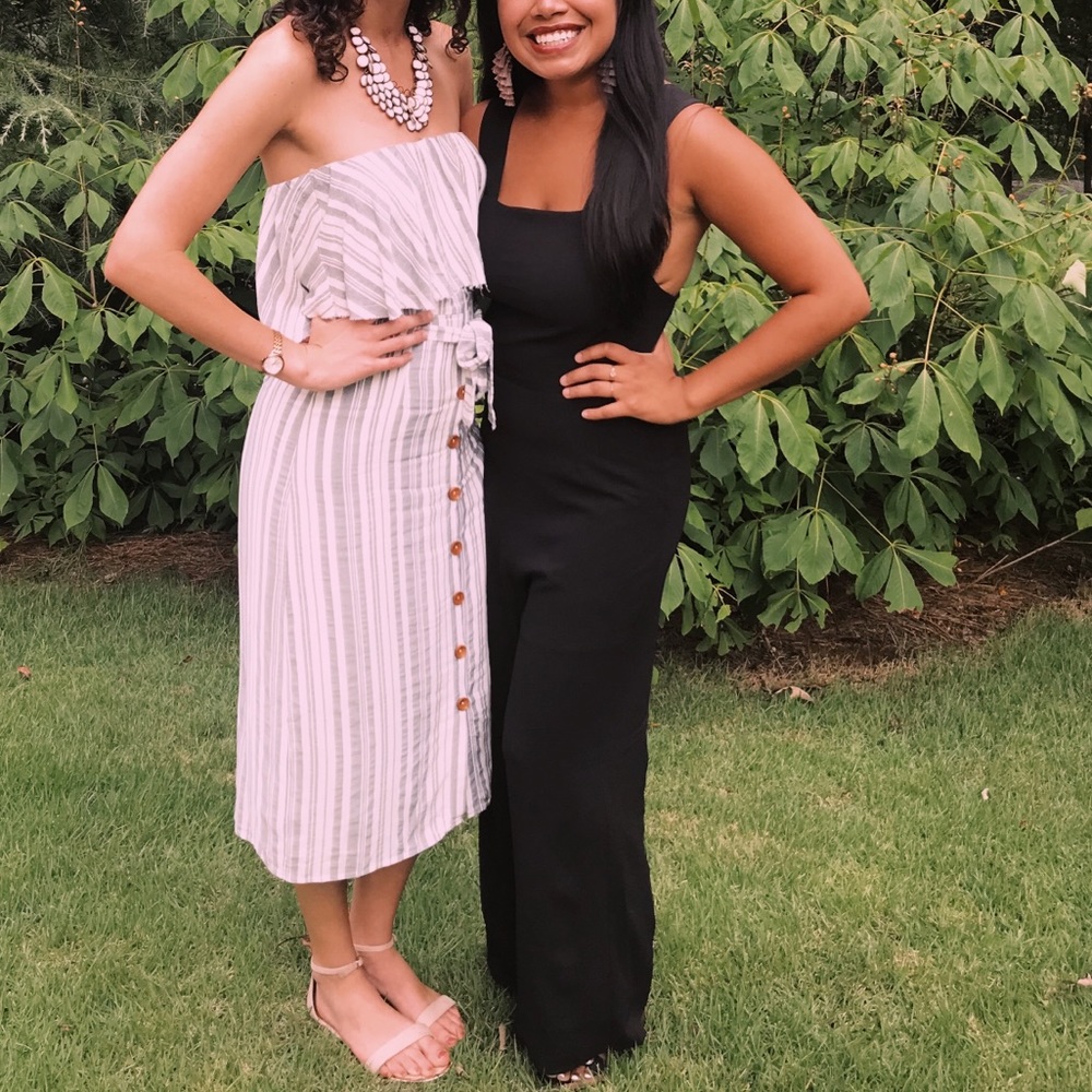 Black tie back jumpsuit